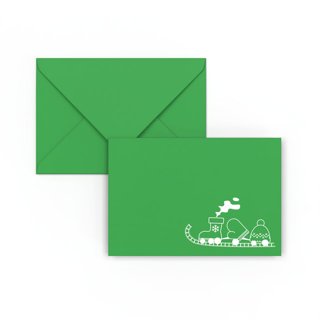 Christmas Envelope – Toy Train Dark Green